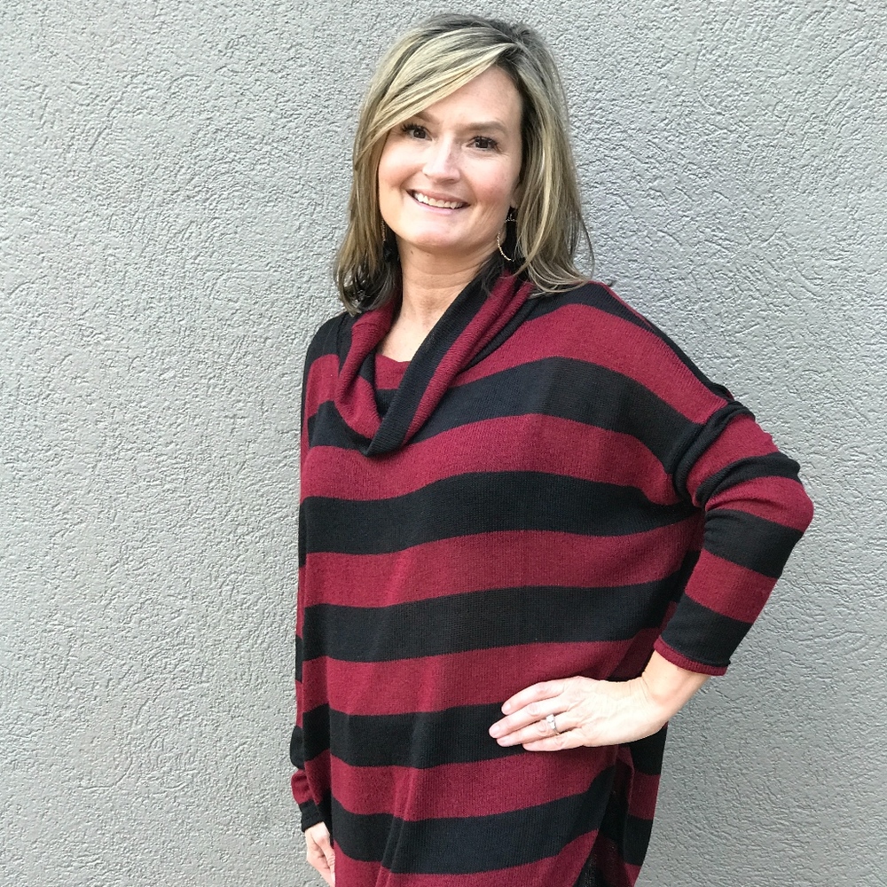 It's on Point Tunic, Red and Black Stripe